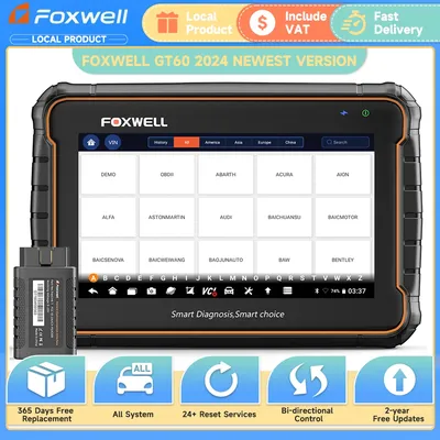 FOXWELL GT60 OBD2 Bluetooth Automotivo Scanner All System 24 Reset Bidirectional Control