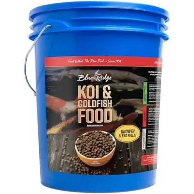 Fish Food 14lb - Koi Food 3/16” Large and Mini Blend Growth Formula, Goldfish Food, Premium Fish