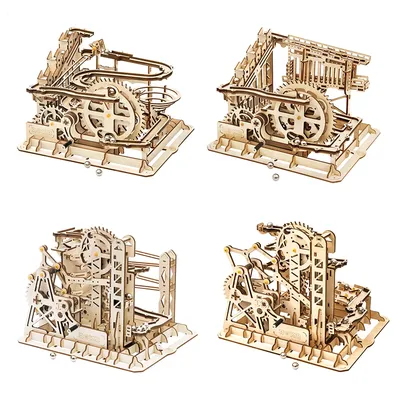 Robotime DIY 3D Wooden Puzzle Marble Run Assembly Model Building Block Stem Toy For Kids Adult for