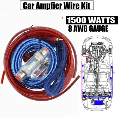 1500W 8GA 60AMP Car Amplifier Wiring Kit Audio Subwoofer Sub AMP RCA Power Cable Wire Fuse for Car