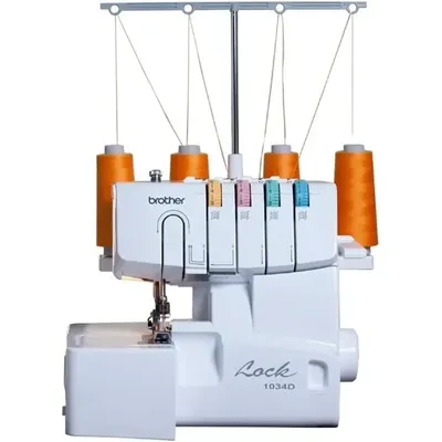 Serger, 1034D, Heavy-Duty Metal Frame Overlock Machine, 1,300 Stitches Per Minute, Removeable Trim