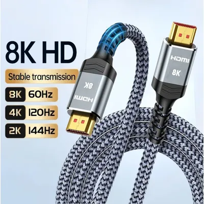 MIZIQIER 8K HDMI 2.1 Cable High Speed 48Gbps HDMI Braided Cord-8K60Hz 4K120Hz Compatible for