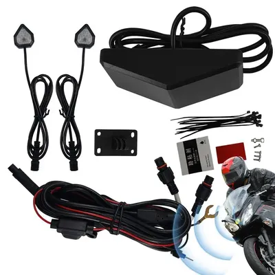 24Ghz Motorcycle Blind Spot Radar Detection System 15M Blind spot monitoring BSD System LED Warning