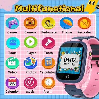 Childrensmartwatch boys and girls ages 3-14 years old, 24games touch screen belt videocamera music