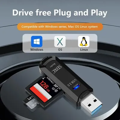 2 IN 1 Card Reader USB 3.0 to S D TF Card Memory Card Reader High Speed Smart Cardreader Adapter For