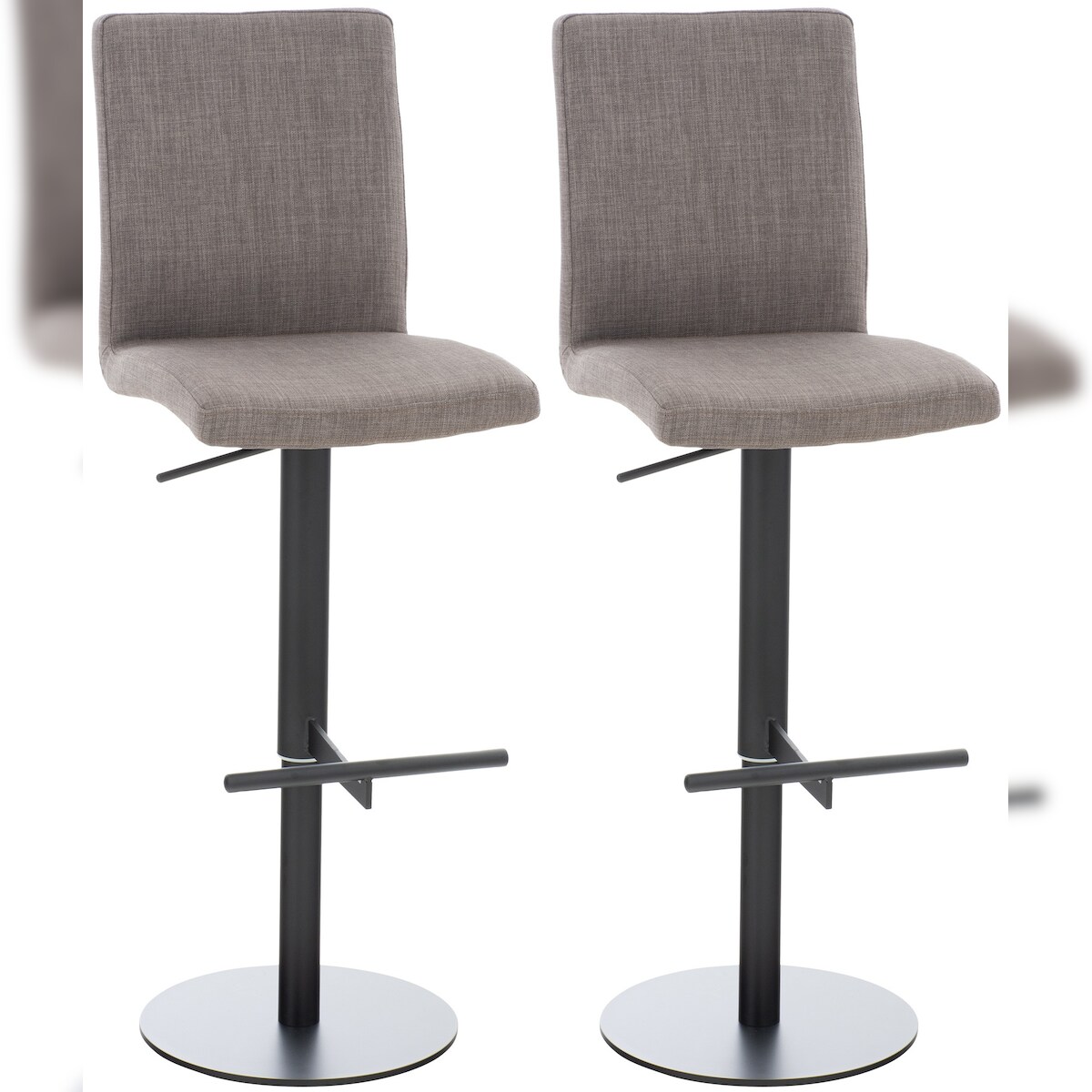CLP 2er Set Barhocker Cadiz Stoffbezug schwarz/grau Image