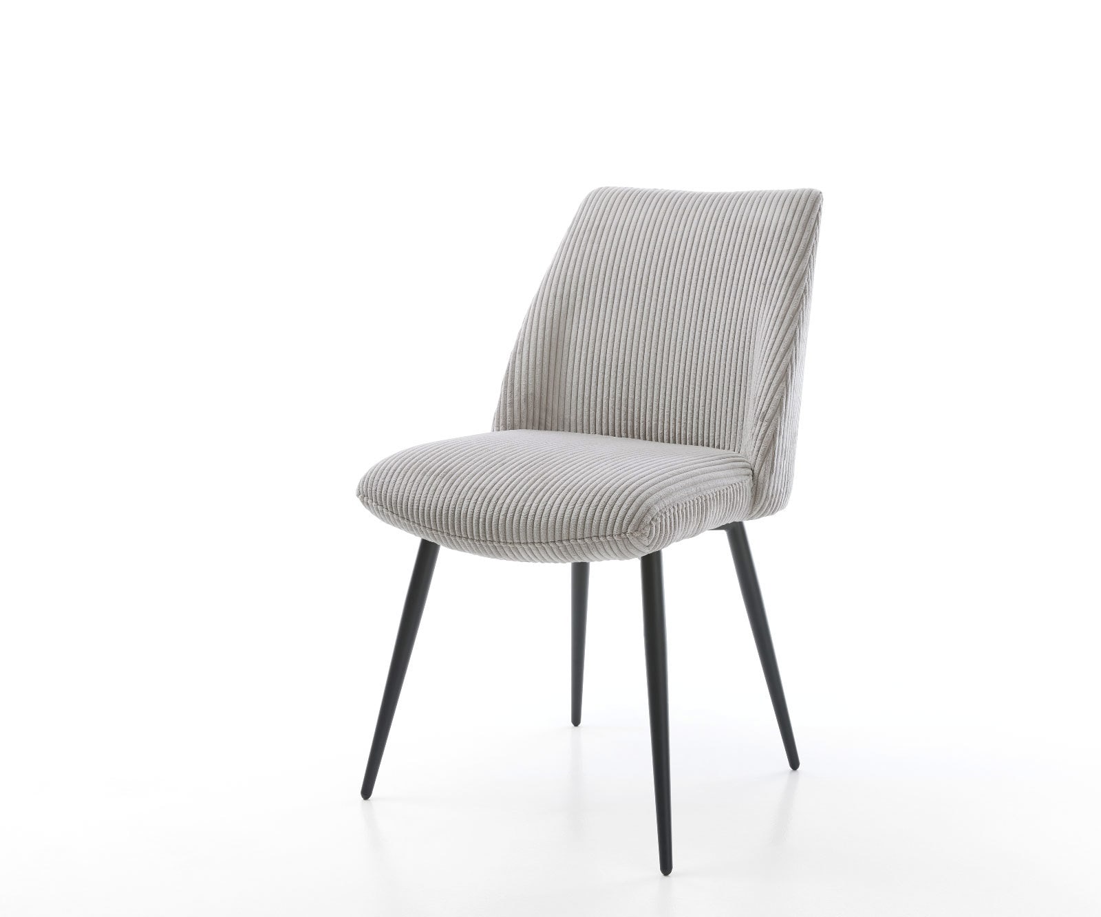 DELIFE Esszimmerstuhl Elso-Flex Cord Silbergrau 4-Fuß konisch Schwarz Taschenfederkern, Esszimmerstühle Image