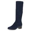 Stiefel CAPRICE, Damen, Gr. 37, XS-Schaft, blau (dunkelblau), Textil, elegant, Schuhe, Blockabsatz, Schlupfstiefel mit Stretch-XS-Schaft in schmaler Form