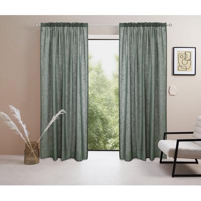 Gardine "Marusha" Gr. 3, grün (dunkelgrün), B:140cm H:225cm, Polyester, LEGER HOME BY LENA GERCKE, Gardinen, 1 Schal, Leinenoptik, gewebt, verschiedene Größen Image