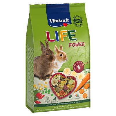 Sparpaket: 5x 600g Vitakraft Life Power Zwergkaninchen Kleintierfutter