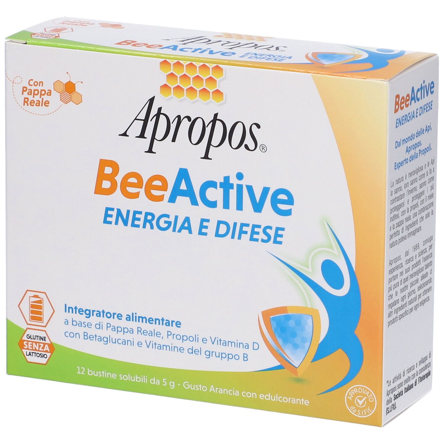 Apropos Beeactive Energia e Difese Bustine Gusto Arancia 60 g Bustina