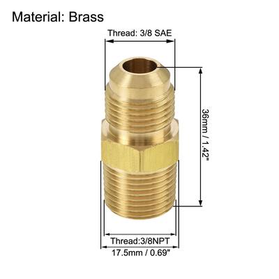 Pipe fitting, Tubing Adapter Hose Connector, for Air Conditioner - Brass Tone