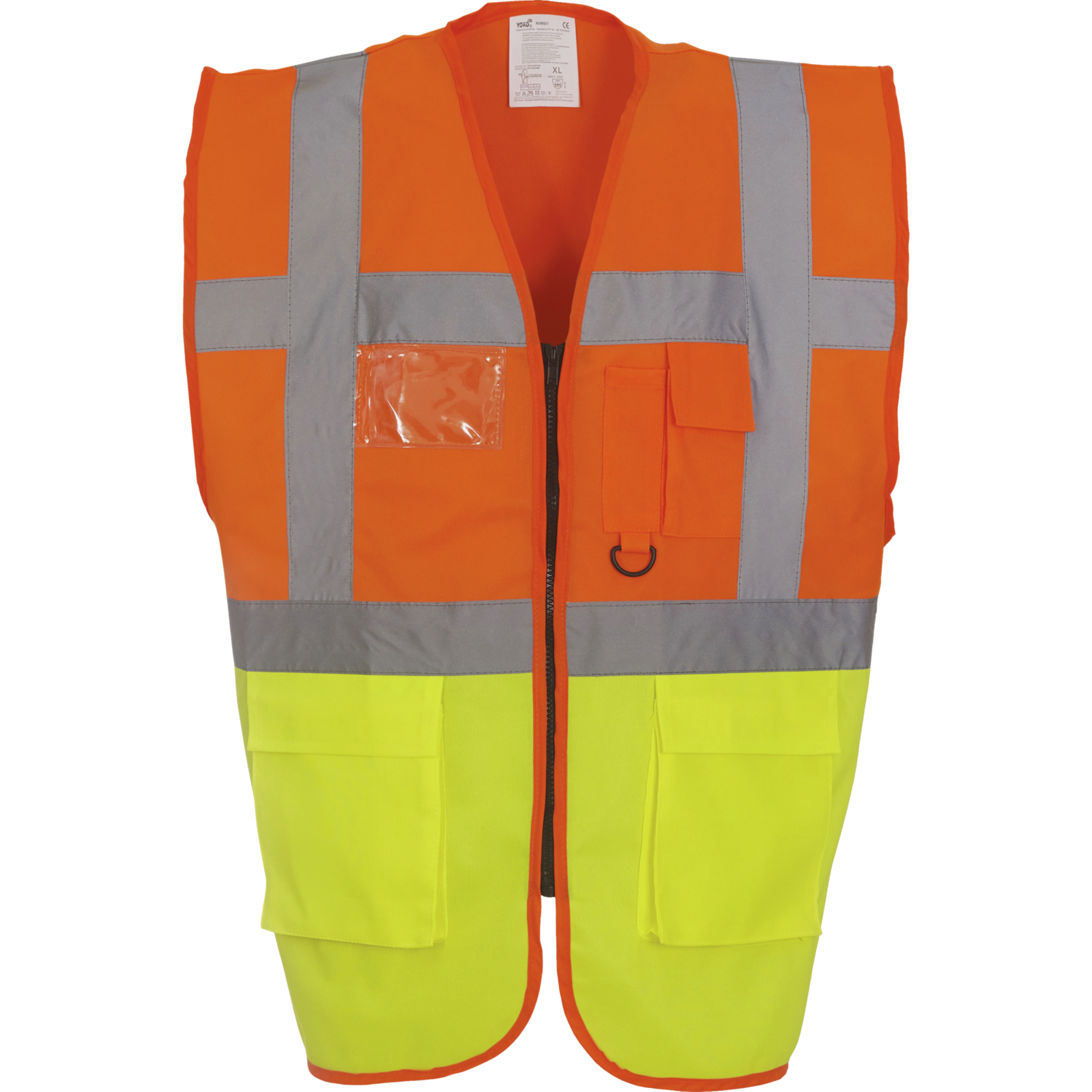 Gilet de travail RETRO multipoches jaune orange