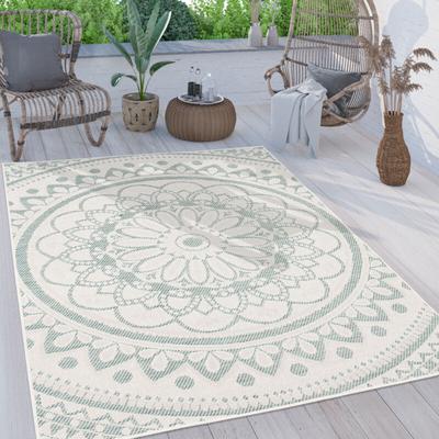 Outdoor Teppich wetterfest & robust Mandala Boho Design pflegeleicht flachgewebt Marokkanisch Image