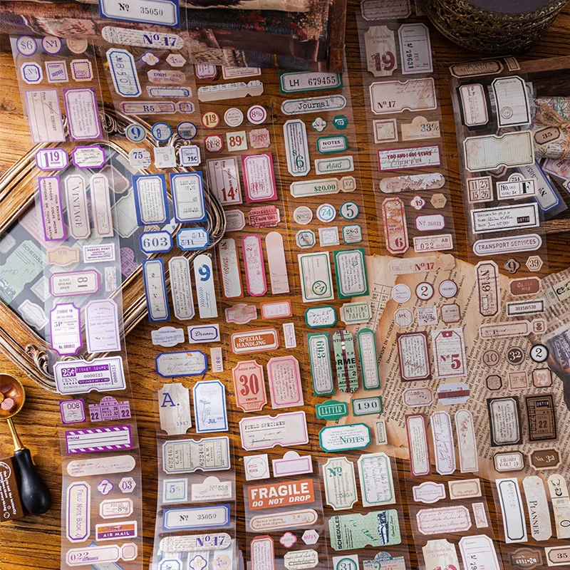 1 Rolle Vintage Label antike Basis und Papier Beauty Tape Material Basis dekorative Aufkleber für Scrap booking Kalender Kunst DIY