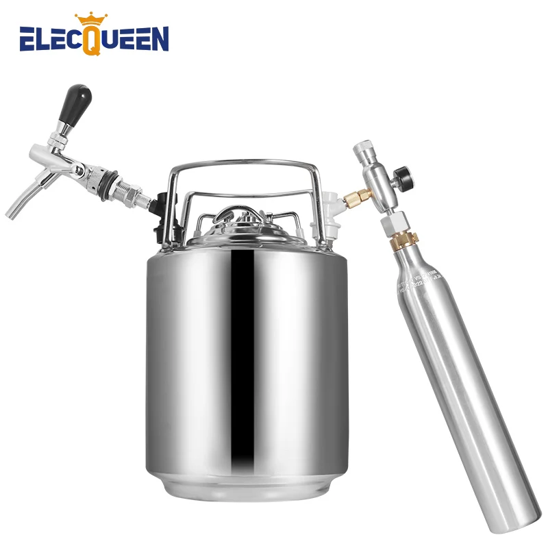 10L Cornelius Fass Kit, Edelstahl Brauerei Bier Fass Barrel Getränke Behälter mit Bier Tap, co2 Regler & 0,6 L Soda Flasche Image