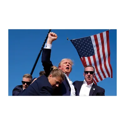 10 Stück Trump Fight Fist 2024 Aufkleber, Präsident Trump Wahl Rallye Schießen wasserdichte Image