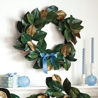 Gold Magnolia Leaf Wreath - Ballard Designs