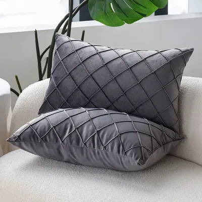 Grauer Kissen bezug für Sofa Wohnzimmer 30x50 Kissen bezug weicher Samt Schlafzimmer Kissen bezug Image