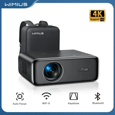 Wimius 4K-Projektor, Full HD 1080P-Projektor, 26000 Lumen, Autofokus/Keystone-Projektor mit WiFi 6 Bluetooth-Heimkino Image