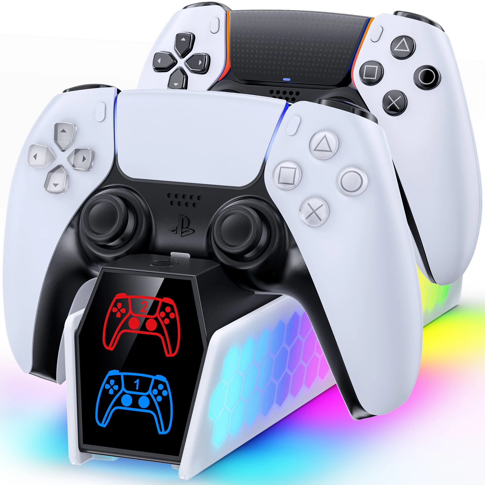 Für PS5 Controller Ladestation mit LED-Anzeigen Schnellladestation für PS5 Edge & Dual Controller PS5 Gamepad Ladegerät Image