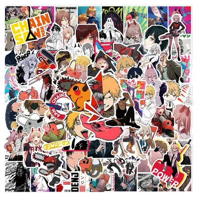 10/30/50/100 Stück coole Anime Kettensägenmann Aufkleber Spielzeug DIY Laptop Koffer Notebook Cartoon wasserdicht Manga Aufkleber Aufkleber für Kind Image