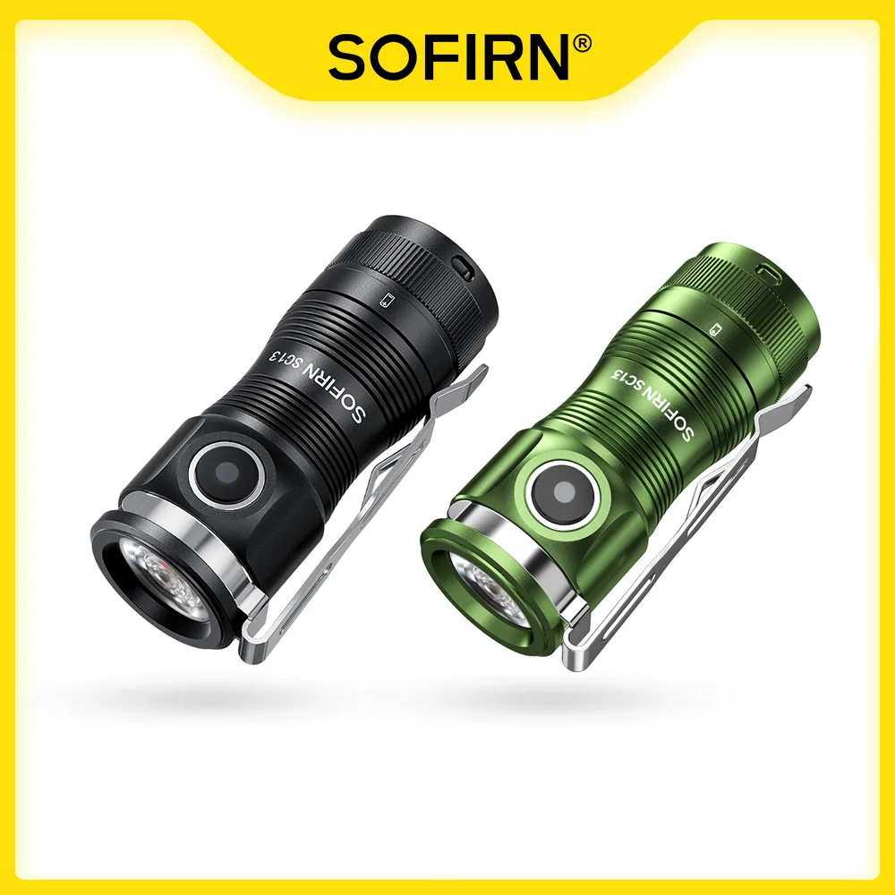 Sofirn Mini SC13 Leistungsstarke Taschenlampe SST40/519A LED 1300 lm 18350 wiederaufladbare LED-Licht 95 High CRI Taschenlampe mit Magnet Image