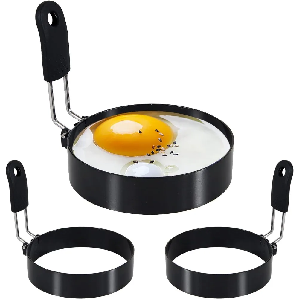 Anti-verbrühen Ei Gebraten Ring Professionelle Edelstahl Antihaft Runde Pfannkuchen Form Kochen Ei Form Frühstück Sandwich Werkzeuge Image