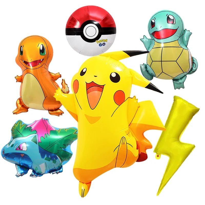 Pokemon Ballon Pikachu Squirtle Bulbasaur Pikachu Menschliche Figur Aluminium Ballon Dekoration Lieferungen Kinder Geburtstag Party Geschenk