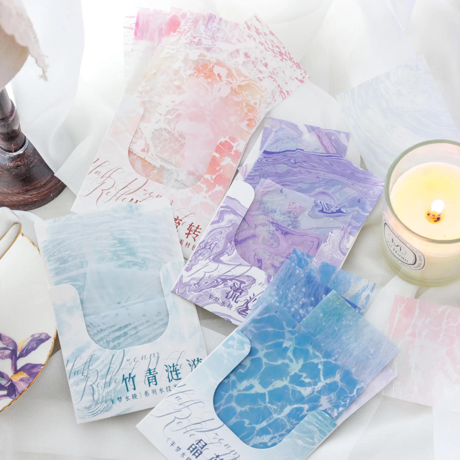 20 teile/paket Vintage Wasser Welligkeit dekorative Papier Kreativität handgemachte Hintergrund Papier Scrap booking Handwerk liefert Image