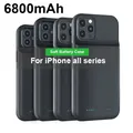 Custodia di ricarica della batteria del telefono per iPhone 11 12 13 14 15 Plus custodia per caricabatterie portatile Pro Max per iPhone 6 7 8 Plus SE 2020 6800mAh