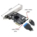 Adattatore USB 3.1 tipo E Presa pannello frontale e scheda USB 3.0 da 20 pin a PCI-E 1X Express VL805 per scheda madre 5 Gbps