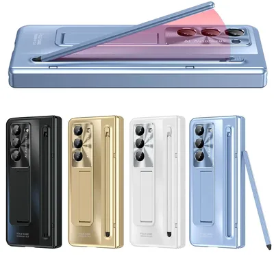 With Touch Pen Case For Samsung Galaxy Z Fold 6 5 4 3 360 Full Screen Protector Tempered Glass Film