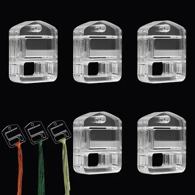 30pcs Acrylic Embroidery Floss Drop Clear Embroidery Thread Organizers Slim Floss Bobbins Cross Stitch Thread Bobbins for DIY
