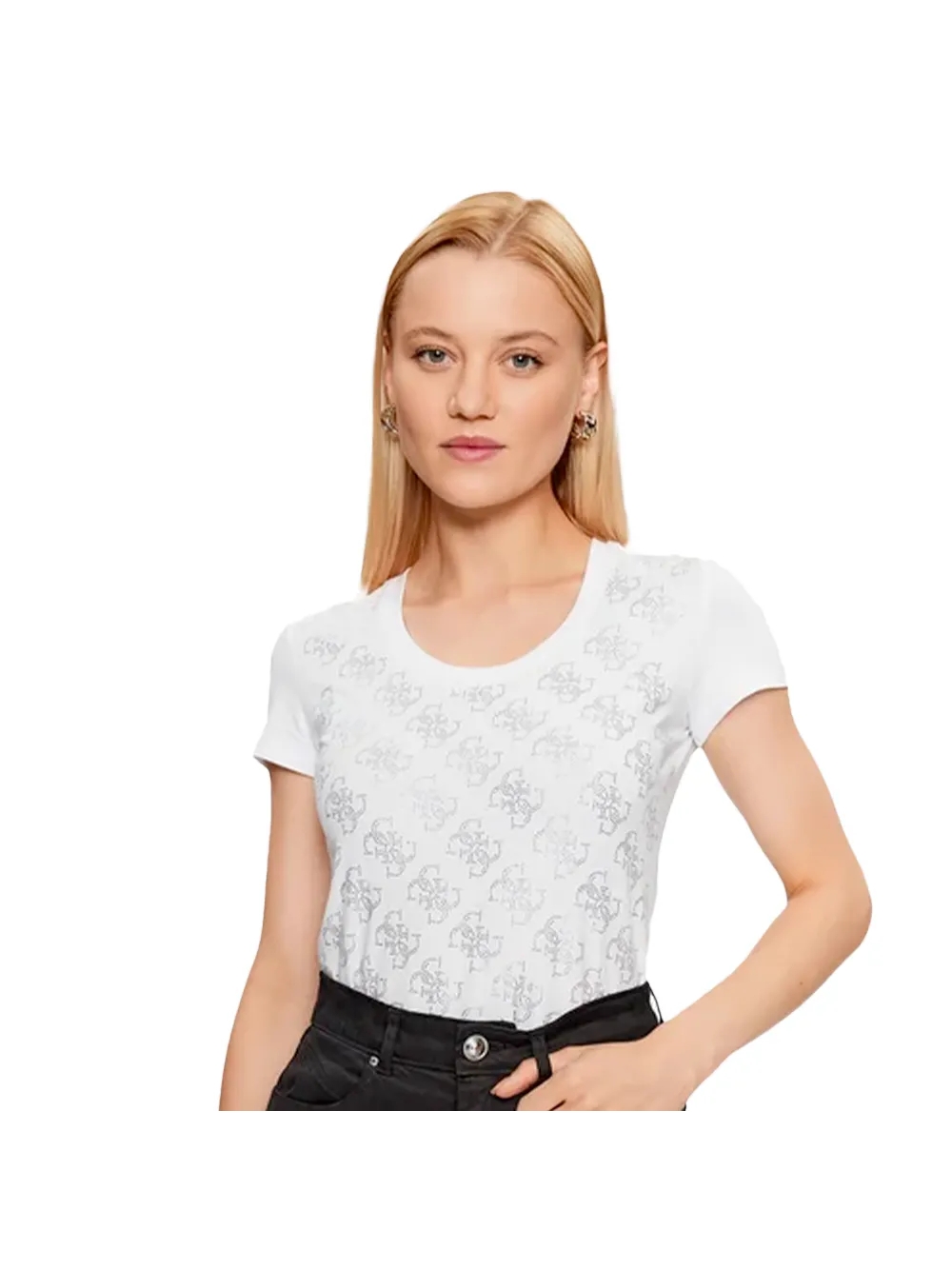 T-Shirt Guess Femme Strass 4G Image