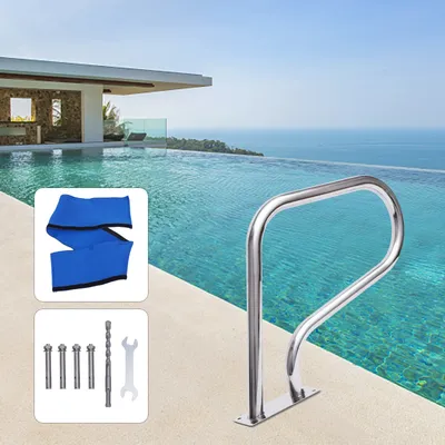 Pool Rail Pool Railing 304 Stainless Steel 264.55 LBS Load Capacity Silver Rustproof Pool Handrail