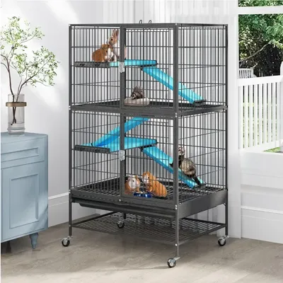 Metal Small Animal Cages for Adult Rats/Rabbit/Ferret/Chinchilla/Cats/Guinea Pig/Large Hamster