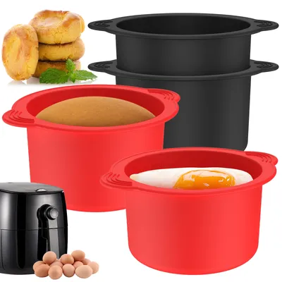 4Pcs Silicone Air Fryer Egg Mold Reusable Egg Poacher Cups Non Stick Air Fryer Egg Poacher for Oven