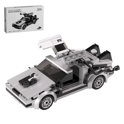 BuildMoc The DeLorean Time Machine Model Kit Building Blocks Movie Back To The Future Car Bricks Kid