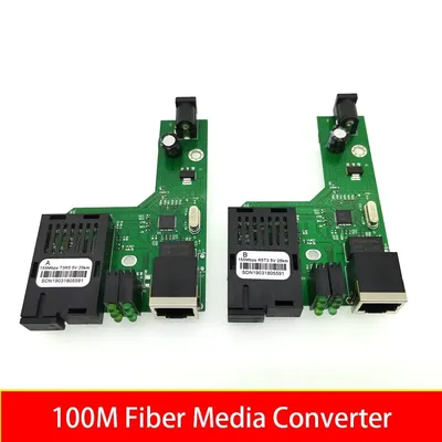 Top 10Pairs 100M Optical Fiber Media Converter Fiber Transceiver Single Fiber Converter 25km SC