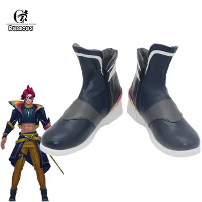 ROLECOS LOL Heartsteel Kayn Cosplay Shoes Kayn Flat Heel PU Leather Christmas Men Shoes Halloween