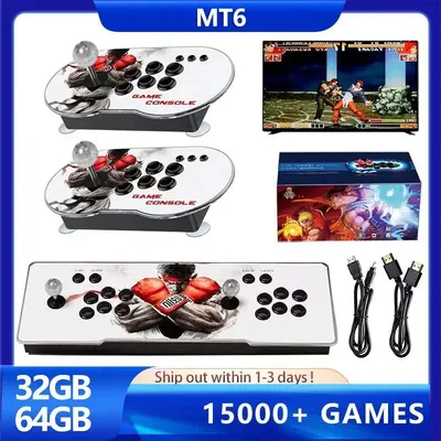 Top Dual Joystick Video Game Console Display 2 in 1 Controller on TV Game Box MT6 4 Player Family