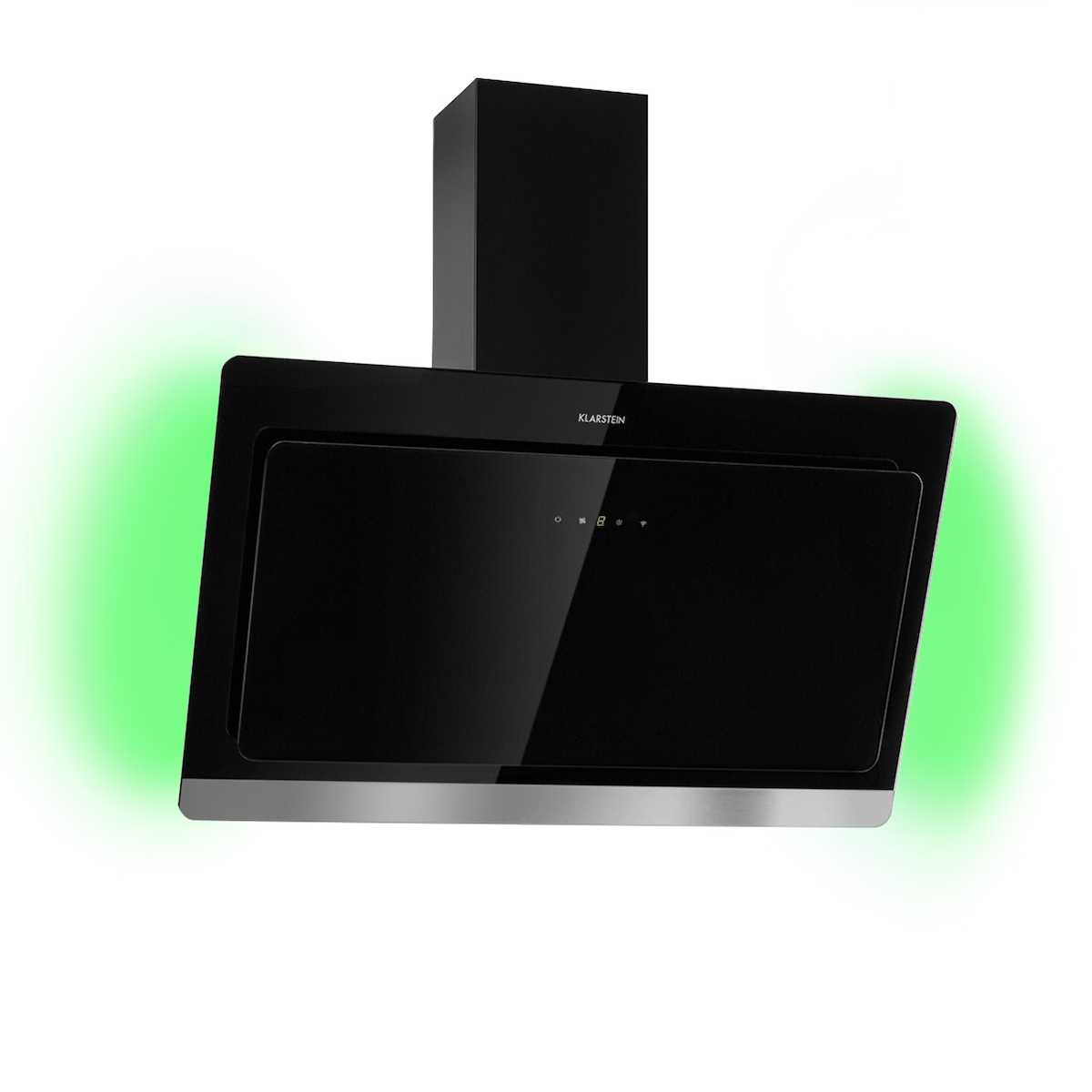 Klarstein Aurora 90 Smart Dunstabzugshaube 550 m³/h 90cm kopffrei Ambiente-Licht EEC A++ Schwarz Image