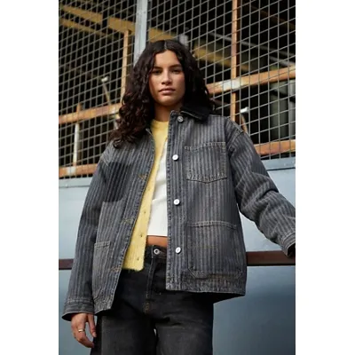 BDG Denim Chore Borg Lined Jacket - Indigo XS at Urban Outfitters