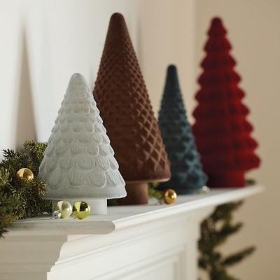 Flocked Glass Tree Decor - II (Slate) - Ballard Designs