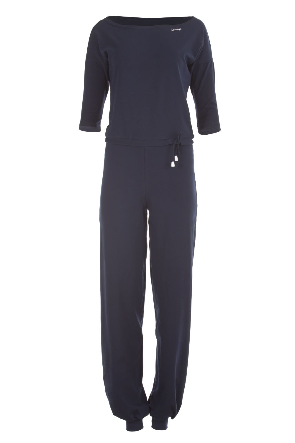 Jumpsuit WINSHAPE "WJS2", Damen, Gr. XL, Normalgrößen, blau (night blau), 90% Baumwolle, 10% Elasthan, U-Boot-Ausschnitt, Overalls Jumpsuit, ¾-Arm