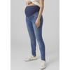 Umstandsjeans MAMALICIOUS "MLMILA", Damen, Gr. L (40), N-Gr, blau (blau, used), Denim/Jeans, Obermaterial: 69% Baumwolle, 25% Polyester, 3% Elasthan, 3% Viskose, leichte Abriebeffekte, casual, Jeans, mit Bauchband