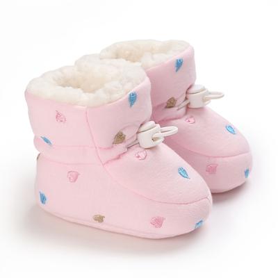 TEMU Cute Star Heart Comfortable Boots For Baby Boys And Girls, Soft And Warm Plus Fleece Boots For Indoor Outdoor Walking, Autumn And Winter