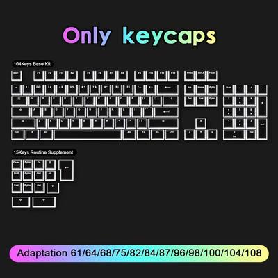 TEMU 130-key Pudding Keycap Set, Dual-layer Pbt Abs Injection Molded, Transparent Rgb Compatible, Oem Profile For