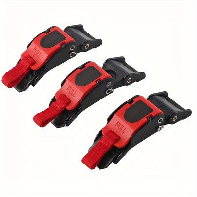 TEMU 3pcs Motorcycle Helmet , Quick Release Locking Clasp For Ece Dot, High-reflective Polymer, Bike Accessory, -adult, Red, Motorcycle Accessories